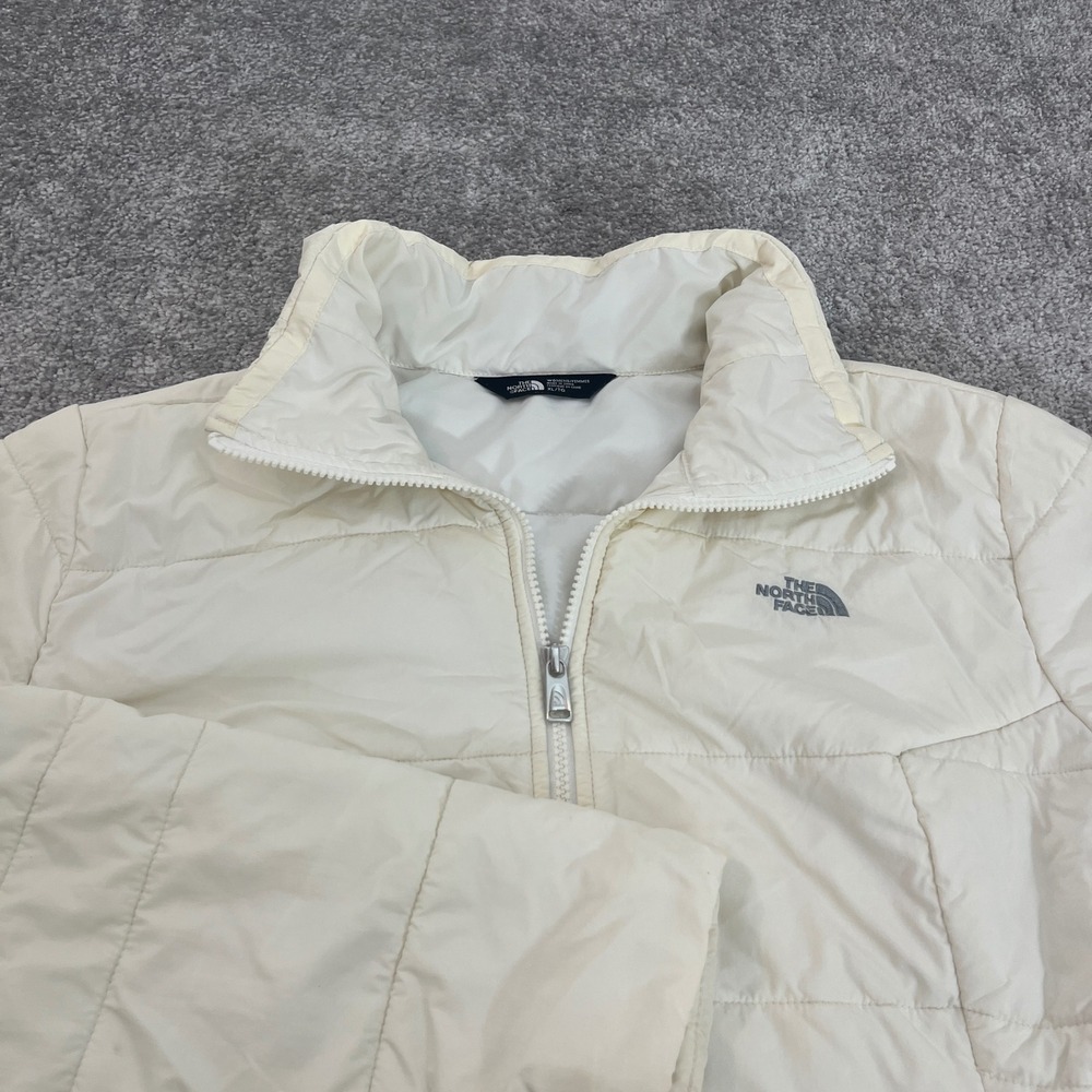 North Face Jacket Womens Extra Large Puffer Quilted Insulated Full Zip Cream